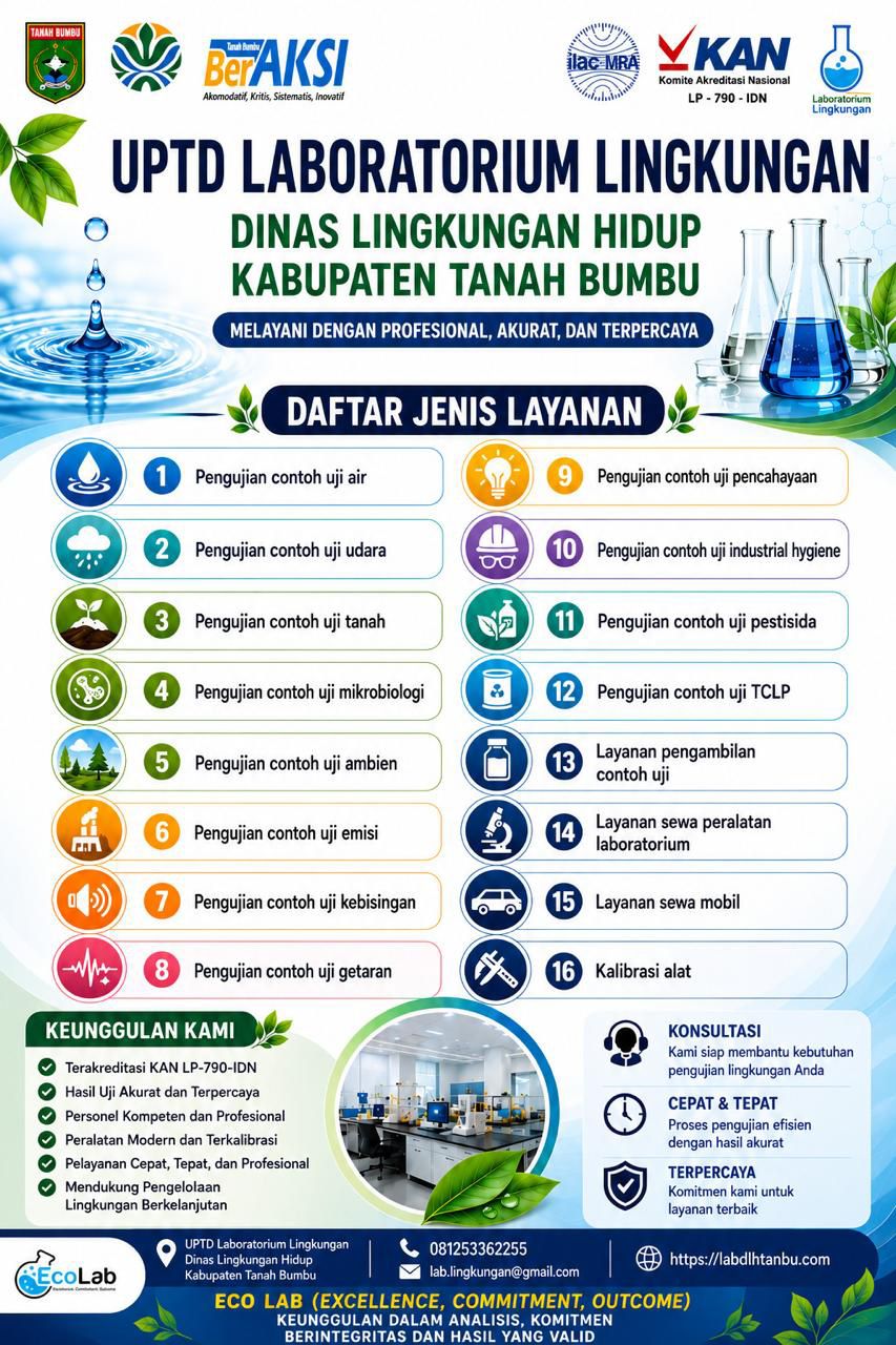 Laboratorium Terakreditasi untuk Pengujian Air, Udara, Tanah, Emisi, dan Parameter Lingkungan Lainnya Secara Akurat dan Terpercaya