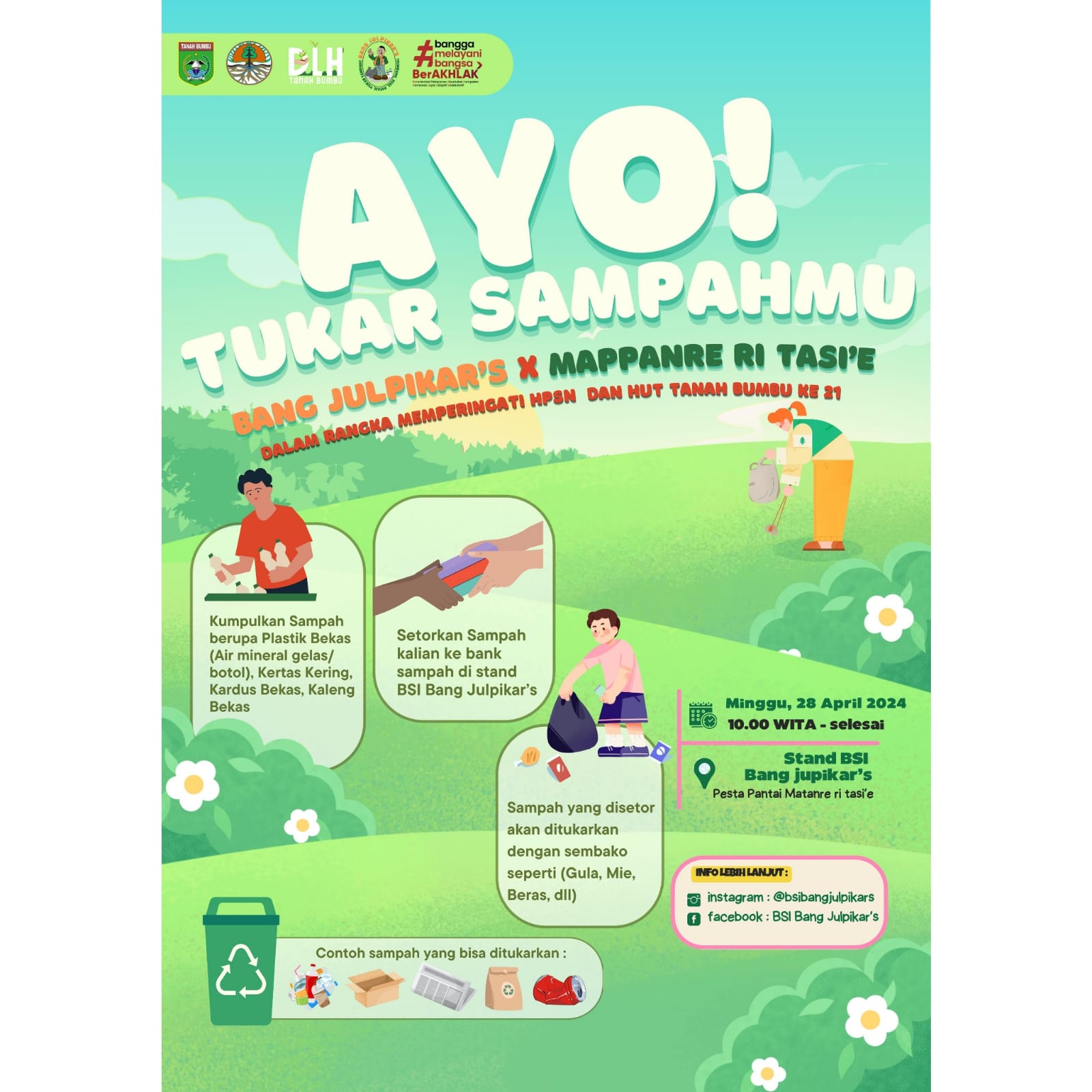 DLH KAB. TANAH BUMBU SELENGGARAKAN BAZAR BARTER SAMPAH ANORGANIK BERNILAI EKONOMIS  DENGAN SEMBAKO PADA MOMEN PUNCAK MAPPANRERITASI’E